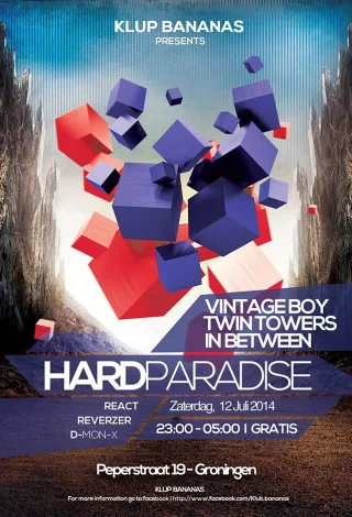 Poster: Hard Paradise - Klup Bananas Groningen
