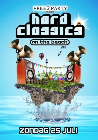 Poster: Hard Classics on the Beach festival 2010 tussen Bloemendaal en Zandvoort