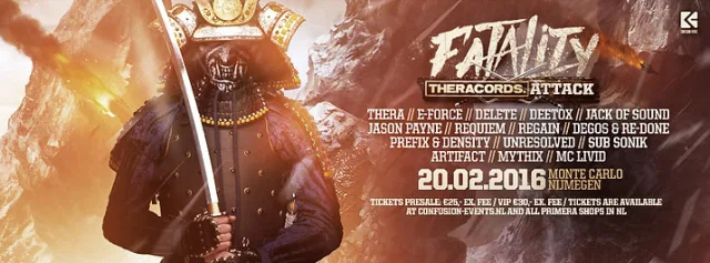 Poster: Fatality - Theracords Attack - Monte Carlo - Nijmegen