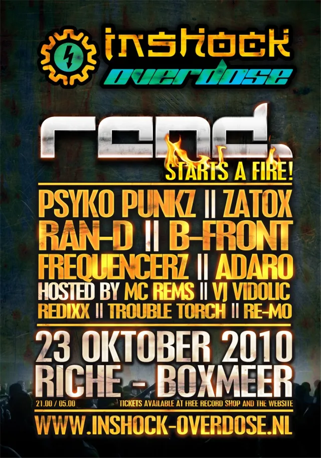 Poster: Inshock Overdose - Ran-D starts a fire