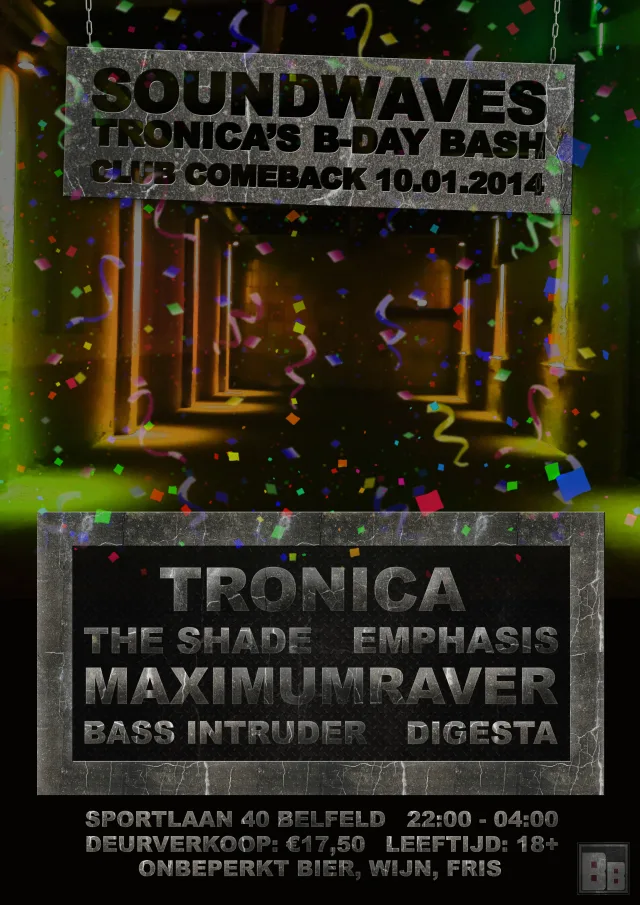 Poster: Soundwaves - Tronica's B-day bash