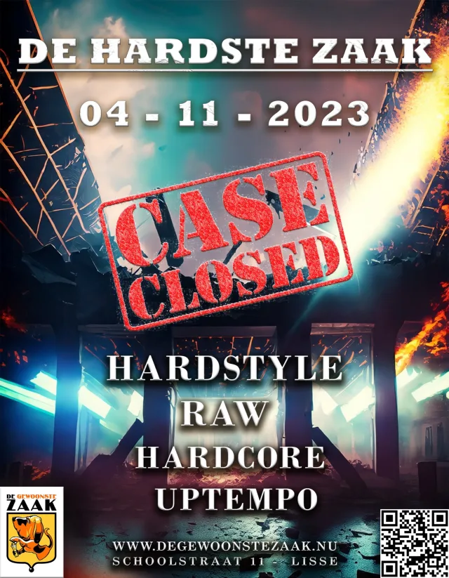 Poster: De Hardste Zaak - "CASE CLOSED" - LISSE REJECTA & LUNA