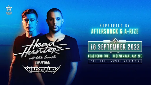 Poster: Headhunterz at the beach invites Wildstylez