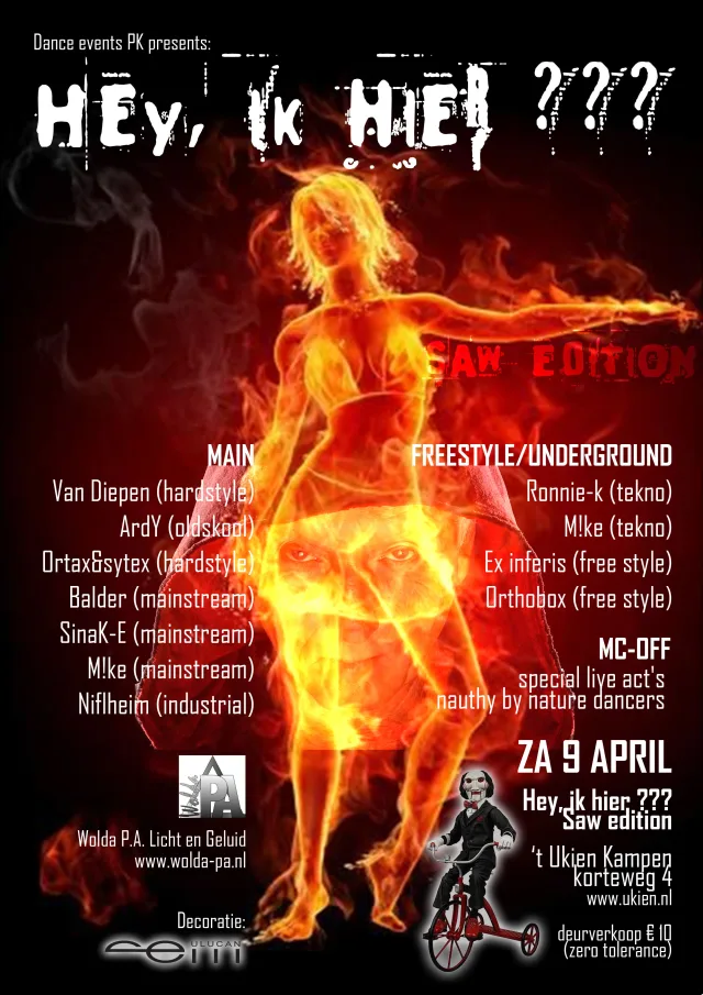 Poster: Hey, ik hier? · Saw edition
