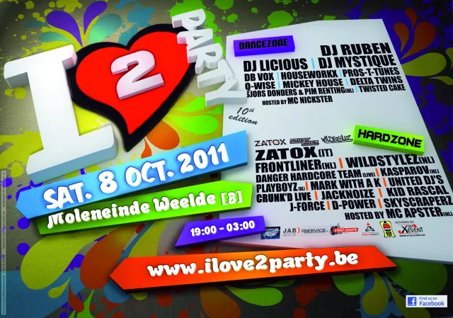Poster: I Love 2 Party 2011 (Moleneinde, Weelde