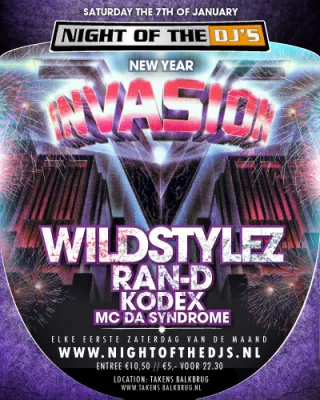 Poster: Night Of The Dj's: The New Year Invasion