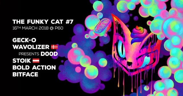 Poster: The Funky Cat #7 with Geck-o & Friends