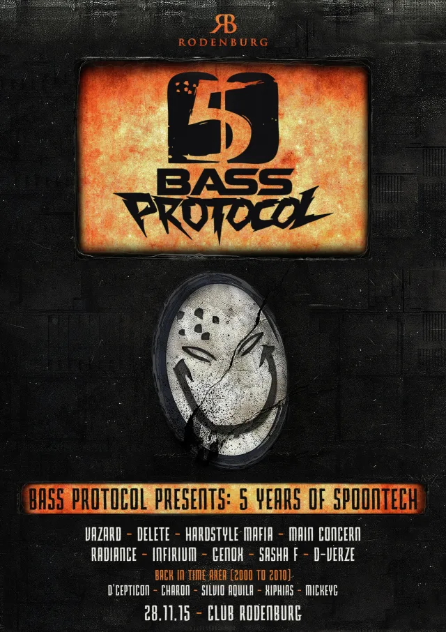 Poster: Bass Protocol - 5 Years of Spoontech