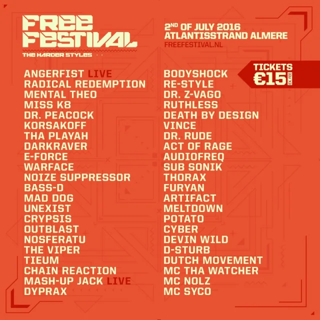 Poster: Free Festival 2016 - The Harder Styles