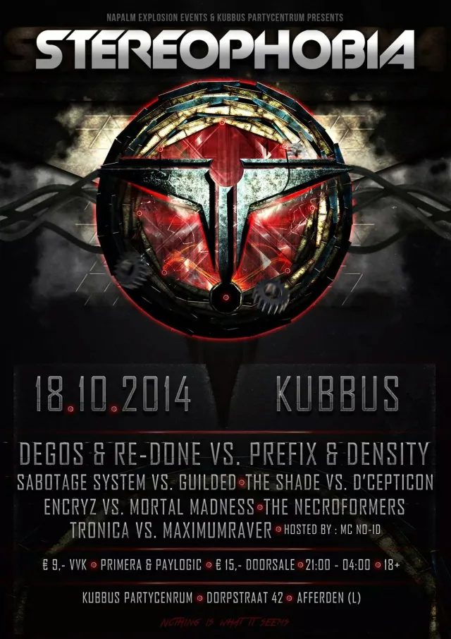 Poster: [Degos & Re-Done Vs Prefix & Density - Special 2Hour Batlle] Stereophobia - Nothing Is What It Seems