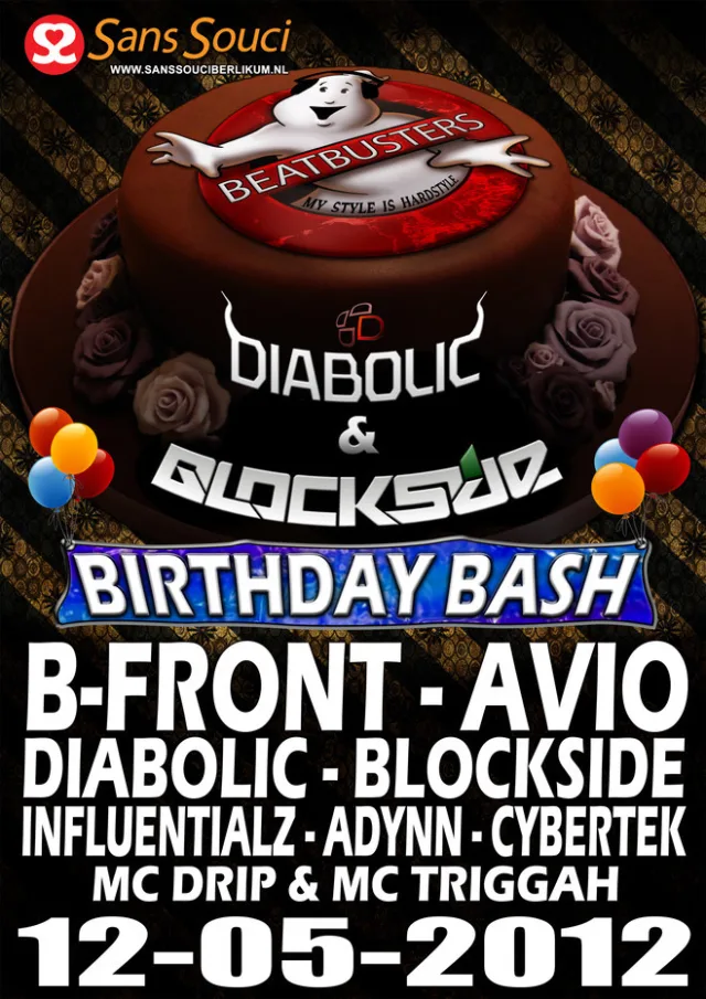 Poster: Beatbusters · Diabolic & Blockside Birthday Bash