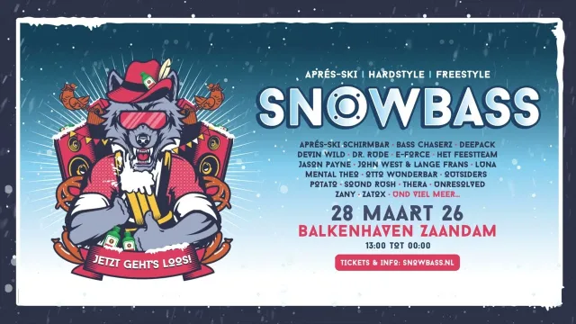 Poster: Snowbass Festival 2026 - Das Aprés-ski Hardstyle Festival
