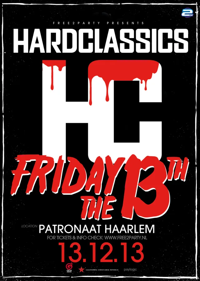 Poster: HardClassics Friday The 13th met Thera, Geck-o en Daniele Mondello