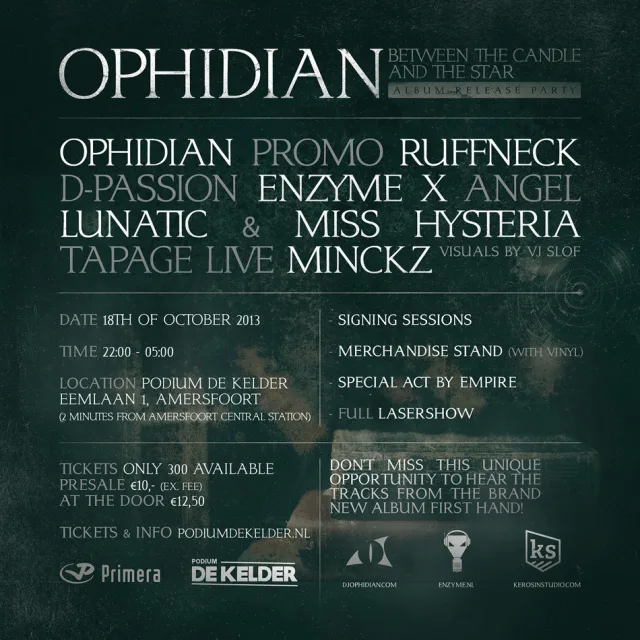 Poster: Ophidian - Between The Candle And The Star