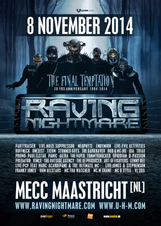 Poster: Raving Nightmare - The Final Temptation (20 Years anniversary 1994-2014)