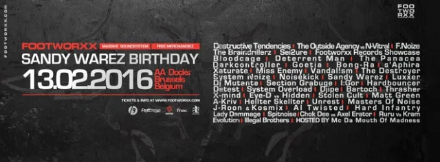 Poster: Footworxx - Sandy Warez B-Day