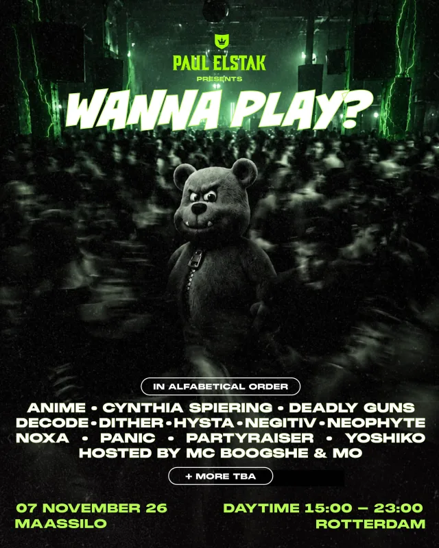 Poster: Paul Elstak presents Wanna Play?