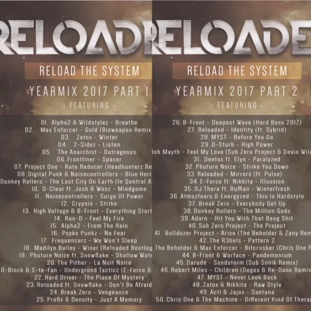 Artwork: Reloaded - Reload The System - Yearmix 2017