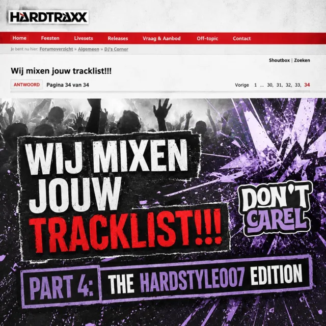 Artwork: The hardstyle007 edition - don't carel // Wij mixen jouw tracklist!!! #4