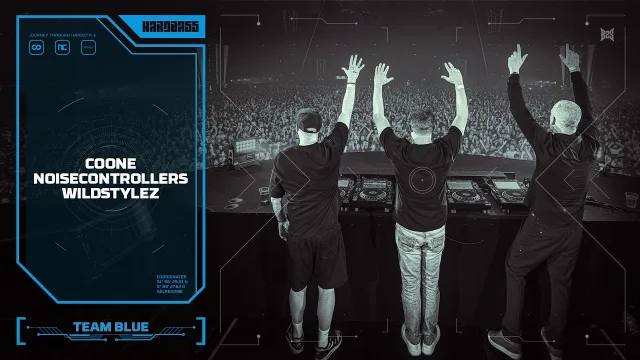 Artwork: Coone, Noisecontrollers & Wildstylez @ Hard Bass 2026 (Team Blue)