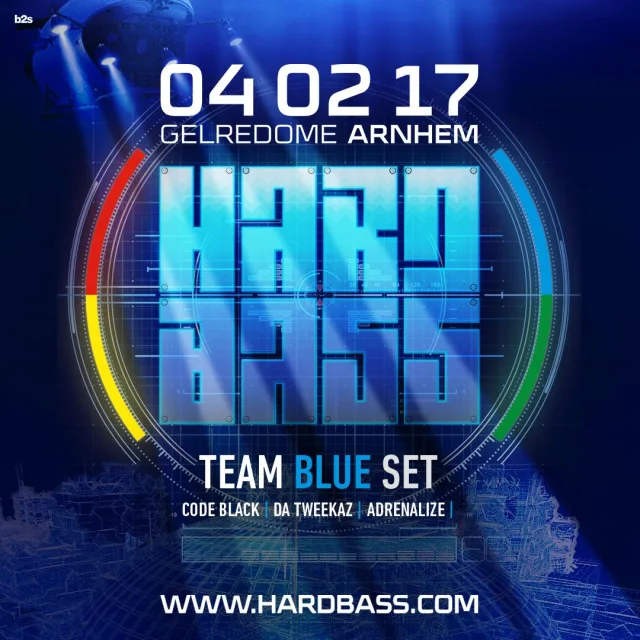 Artwork: Adrenalize, Code Black & Da Tweekaz @ Hard Bass 2017 Team Blue