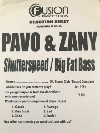 Cover: Pavo & Zany - Shutterspeed / Big Fat Bass