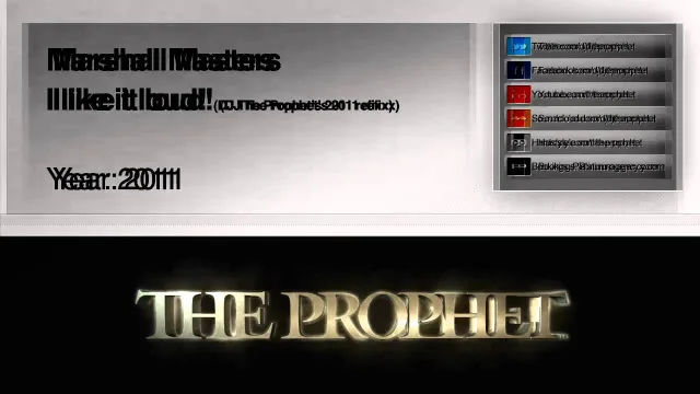 Cover: Marshall Masters - I like it loud (DJ The Prophet's 2011 refixx)